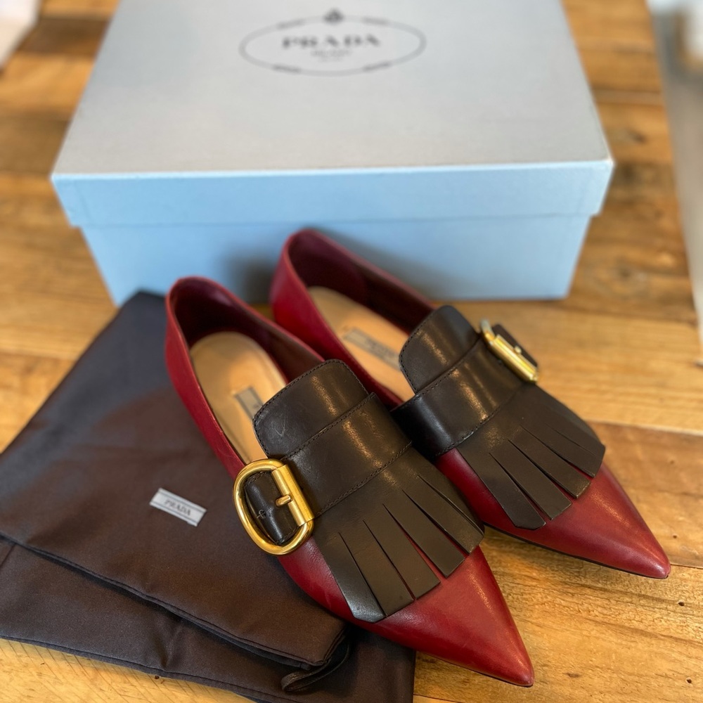 PRADA Vintage Loafer Maroon/Black Pristine